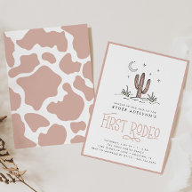 Boho Rosa Modern Girls First Rodeo 1:a födelsedage