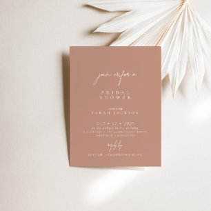 Boho Rosa Modern Minimalist Möhippa Inbjudningar