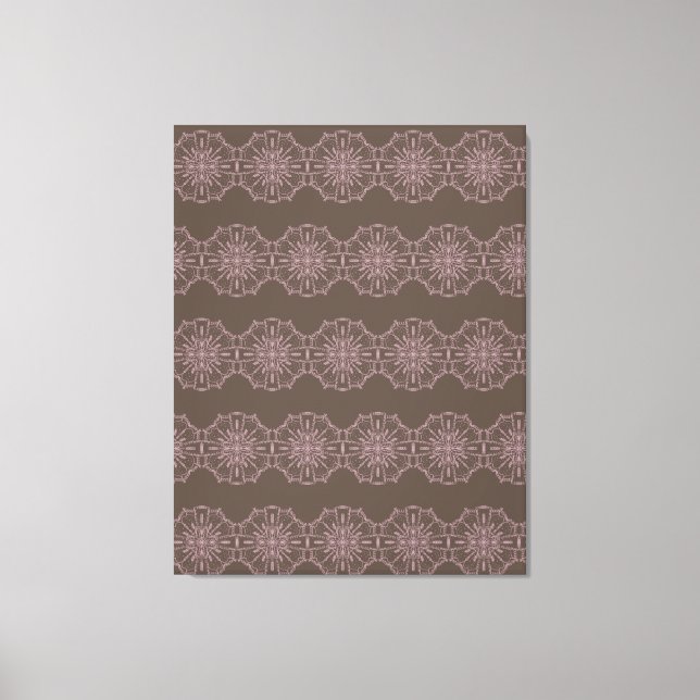 Boho Rosa Naturlig Mandala Handritad Konst Canvastryck (Framsida)