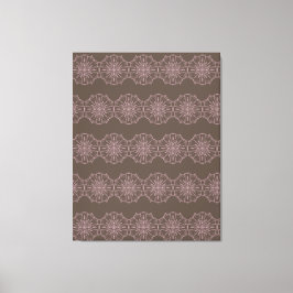 Boho Rosa Naturlig Mandala Handritad Konst Canvastryck