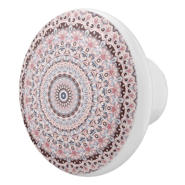 Boho Rosa och Blå Mandala Mönster Knopp (Höger)