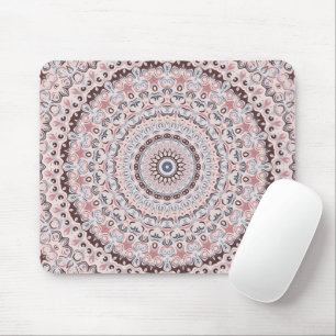 Boho Rosa och Blått Mandala Mönster Musmatta