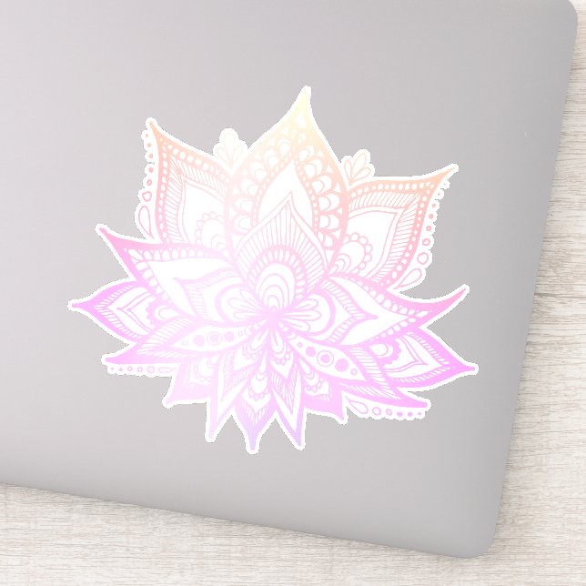 Boho Rosa Ombre Lotus Flower Klistermärken (Detalj)