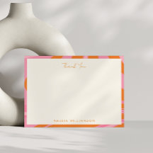Boho Rosa Orange Abstrakt Marble Customized Namn