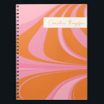 Boho rosa orange abstrakt marmorerad personlig  anteckningsbok<br><div class="desc">Boho rosa och orange abstrakt marmorerade former Anpassad anteckningsbok</div>
