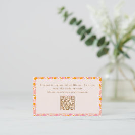 Boho Rosa Orange Blommig Söt Baby Shower QR Tilläggskort