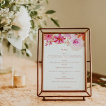 Boho Rosa Orange Blommigt Chic Personligt bröllp