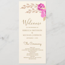 Boho Rosa Orchid Blommigt Ivory Bröllop