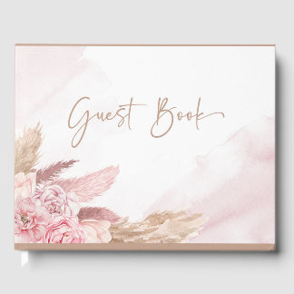 Boho Rosa Pampas Grass Baby Shower Guest Bok