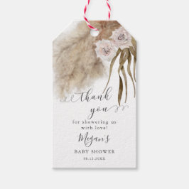 Boho Rosa Pampas Grass Baby Shower Presentetikett
