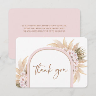 Boho Rosa Pampas Grass - tack för ditt kort