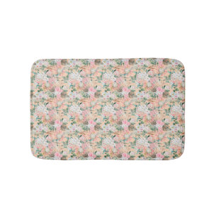 Boho Rosa Persika Vit Blommig Eukalyptus Trendig Badrumsmatta