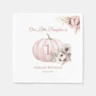 Boho Rosa Pumpa 1-års Flicka Pappersservett