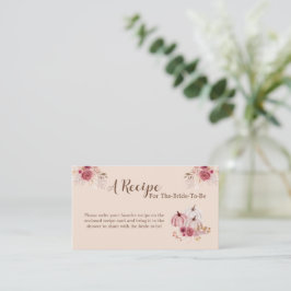 Boho Rosa Pumpa Bröllopsreceptkort Insats Tilläggskort