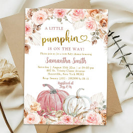 Boho Rosa Pumpa Höst Flick Baby Shower Inbjudningar