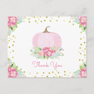 Boho Rosa Pumpkin Baby Shower - tack för ditt kort