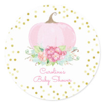 Boho Rosa Pumpkin Guld Dots Flicka Shower