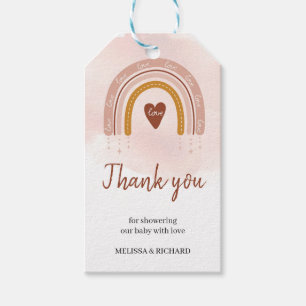 Boho Rosa Rainbow Baby Shower Gift-Märkre Presentetikett