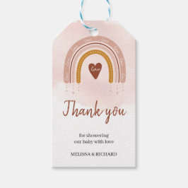 Boho Rosa Rainbow Baby Shower Gift Märkres Presentetikett