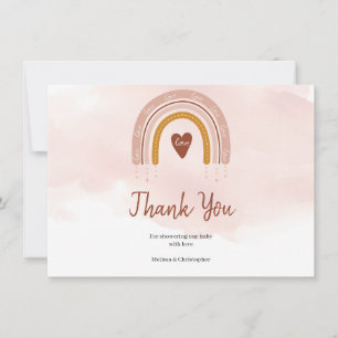 Boho Rosa Rainbow Baby Shower Tack Kort