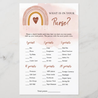 Boho Rosa Rainbow What is in Your Purse Game
