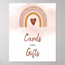 Boho Rosa Rust Rainbow Cards and Gifts Sign Poster