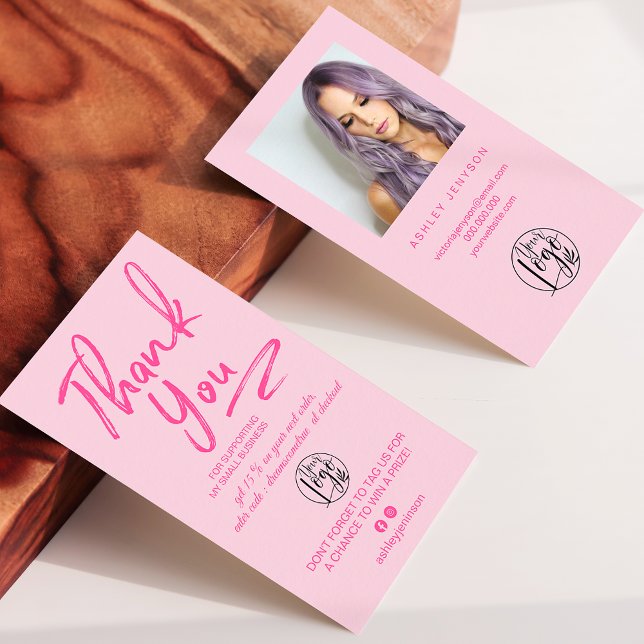 Boho rosa-skriptfotot - logotyp tack visitkort (Skapare uppladdad)
