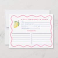 Boho Rosa Squiggle Lemon Möhippa Recipe Card