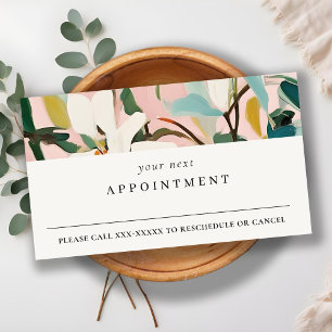 Boho Rosa Teal Grönt Pawarded Blommigt Apponagemen Visitkort