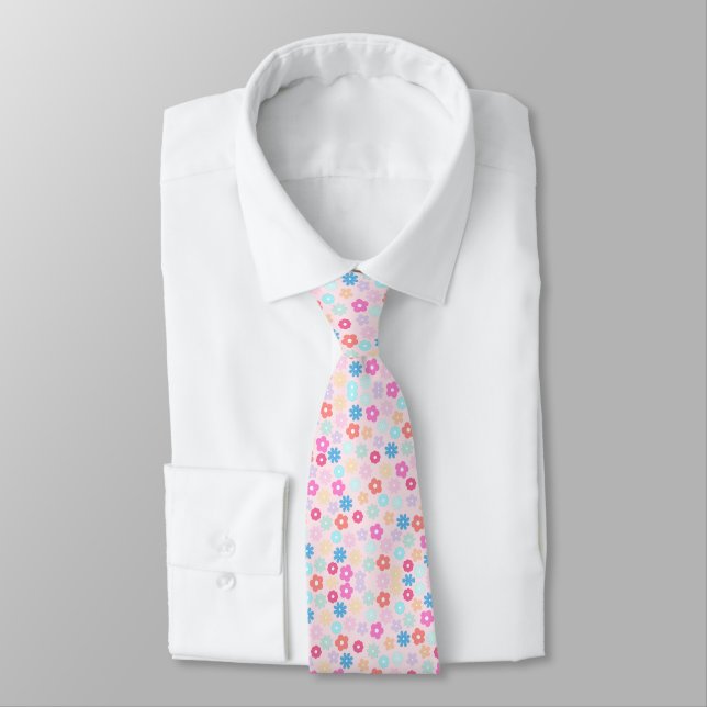 Boho Rosa Tusenskönor Blommönster Slips (Bunden)