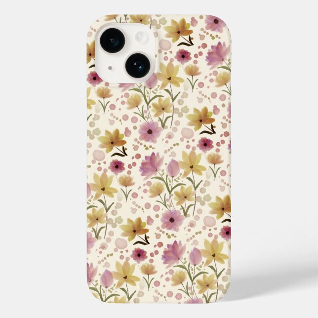 Boho Rosa Vattenfärg Vildblomma  (Baksida)
