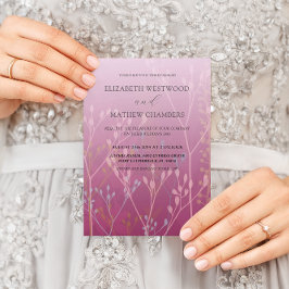 Boho Rosa Vilda Gräs & Bröllopsblad Inbjudningar