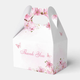 Boho Rosa Watercolor Blommigt Butterfly Baby Showe Presentaskar