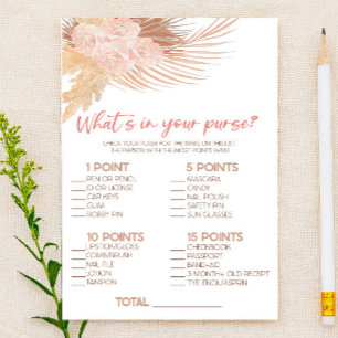 Boho Rosa What's In Purse Möhippa Game Brevpapper