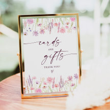 Boho Rosa Wildblomkort och gåvor från födelsedagst