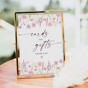 Boho Rosa Wildblomkort och gåvor från födelsedagst Poster