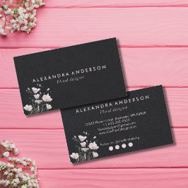 Boho Rosa Wildblommor Watercolor Visitkort