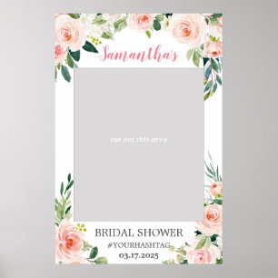 Boho rosabrölloppsaktig blomster foto rekvisita fo poster