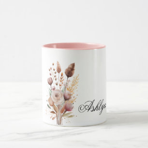 Boho Rosé Blommig Mugg