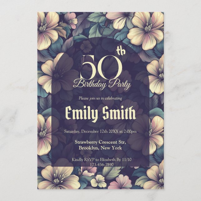 Boho Rose Flower First Birthday Gift Inbjudningar (Framsida)