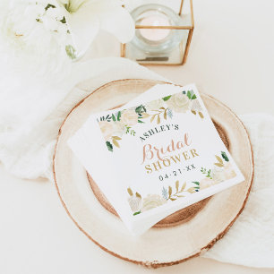 Boho Rosé Guld Blommig Bröllopsfest Bröllop Pappersservett