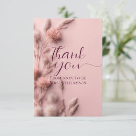 Boho Rosenskära Torkade Vildblommor Bröllopsfest Tack Kort