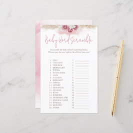 Boho Rosor Ordspelet Djur Baby Shower Spel