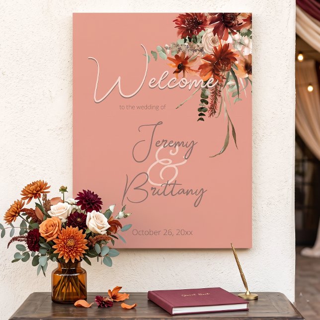 Boho Rost & Neutral Höst Floral Persika Rost Bröll Poster (Skapare uppladdad)