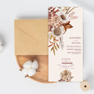 Boho Rost Terrakotta Torkad Fläkt Blommor Bröllop