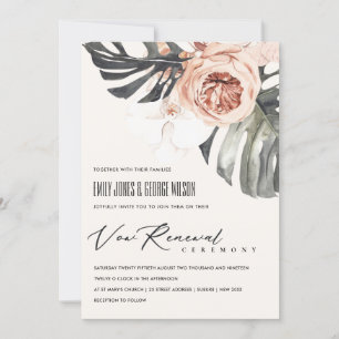 BOHO RUST BLOMMIGT MONSTRERA LÖV VOW RENEWAL INBJU TACK KORT
