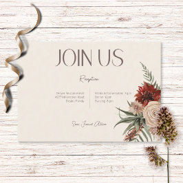 Boho Rust & Cream Fall Blommigt Mottagning Tilläggskort