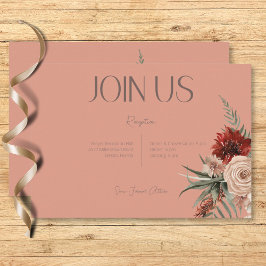 Boho Rust & Cream Fall Blommigt Peach Rust Recept Tilläggskort