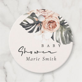 BOHO RUST MONSTERA BLOMMIGT BABY SHOWER GÅVOR ETIKETTER