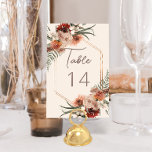 Boho Rust & Neutralt Cream Fall Blommigt Bröllop Bordsnummer<br><div class="desc">Vi presenterar vårt exquisite Cream Geometric Bröllop bordsnummer, en perfekt blandning av elegans och bohemisk charm! Den här fantastiska designen har en grå bakgrund som anger tonen för ett romantiskt och tidlöst firande. Kärnan i konstruktionen ljuger ett noggrant utformat geometriskt utformat ram och tillför inbjudan en aning modern sofistikering. Med...</div>